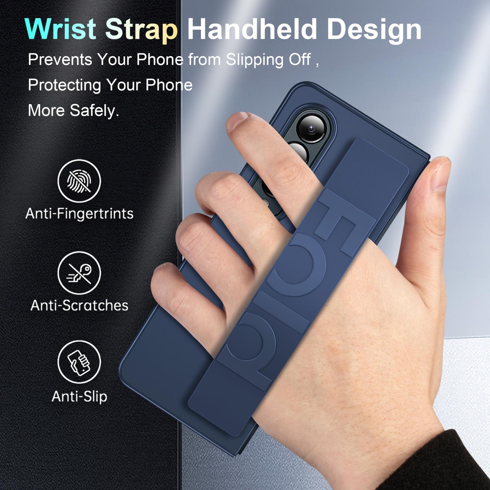 For Samsung Galaxy Z Fold4 5G Silicone Wristband Foldable Phone Case - Clear
