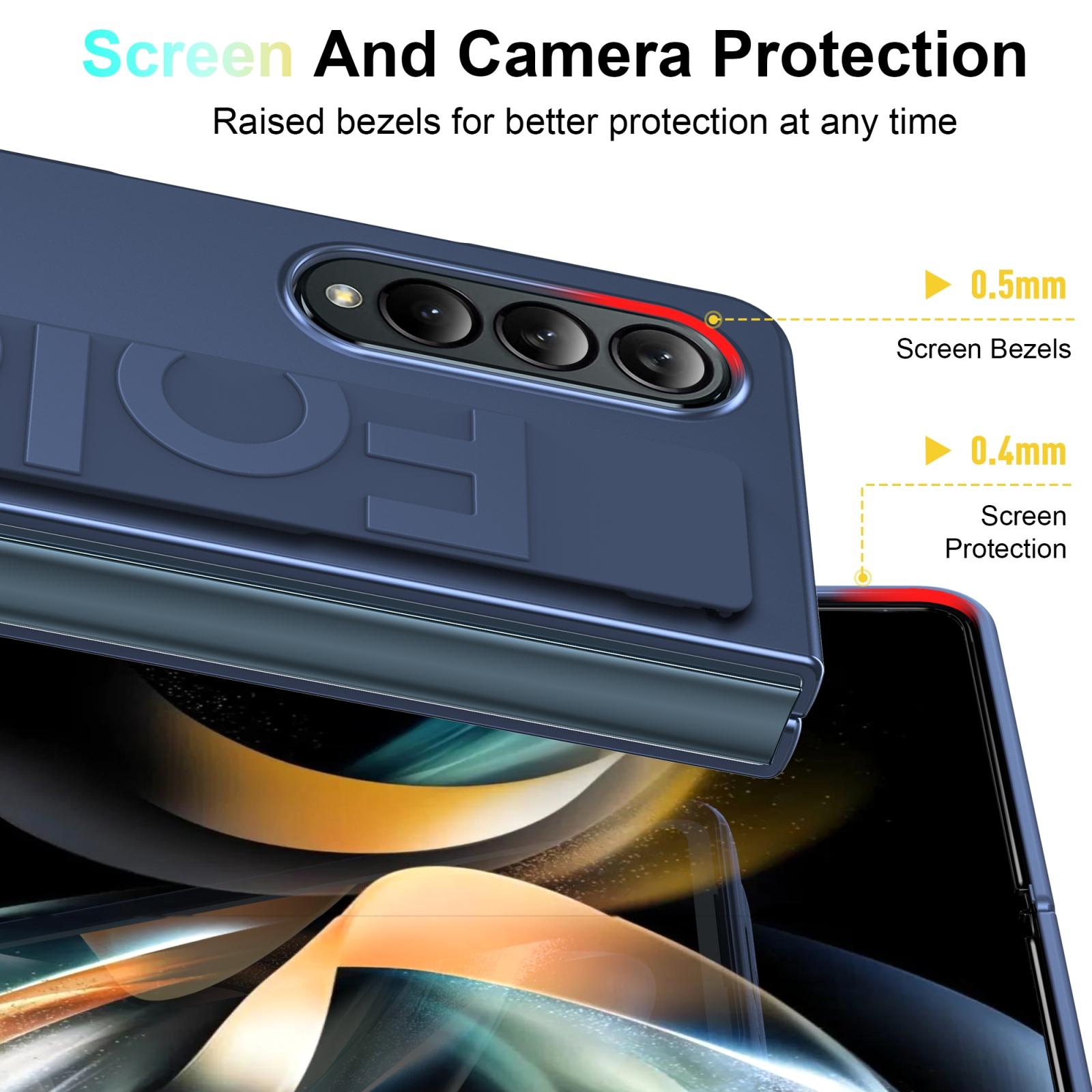 For Samsung Galaxy Z Fold4 5G Silicone Wristband Foldable Phone Case - Clear