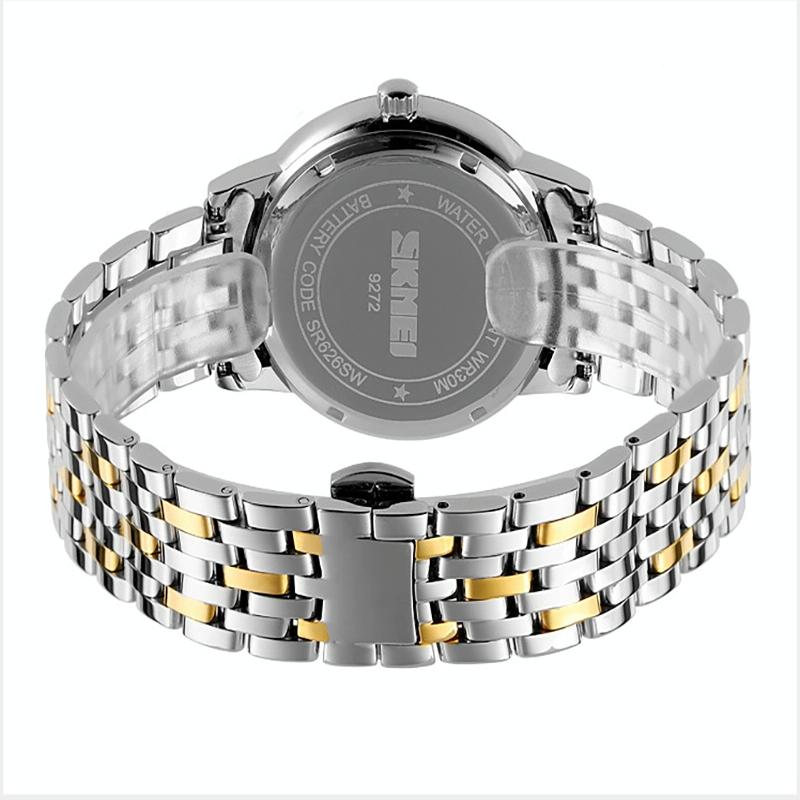 Waterproof Quartz Watch with Stainless Steel Buckle for Men - Silver Shell Silver Surface
