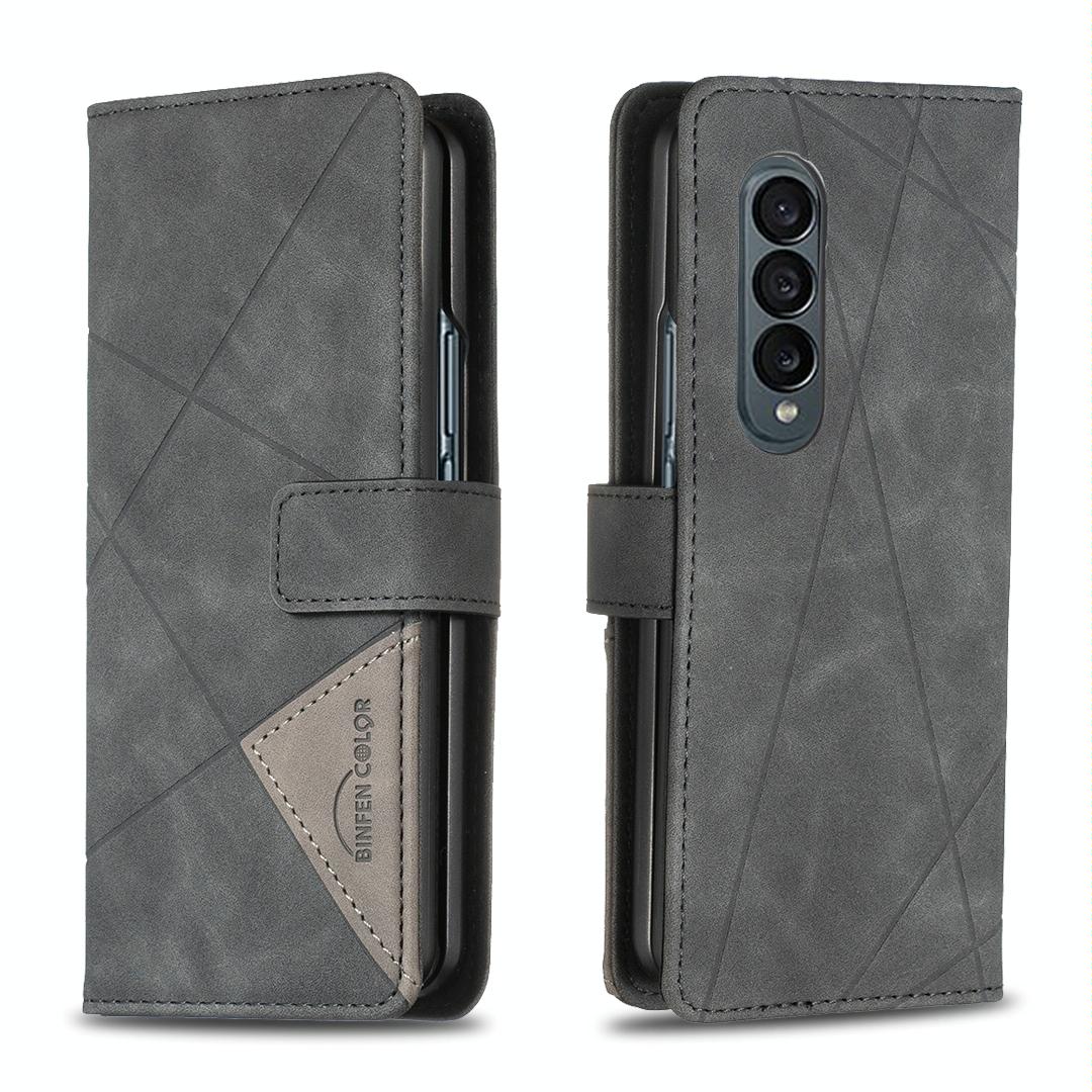 For Samsung Galaxy Z Fold4 5G Magnetic Rhombus Texture Case - Green