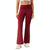 High Waisted Elastic Yoga Flared Pants Size L - Wine Red - S