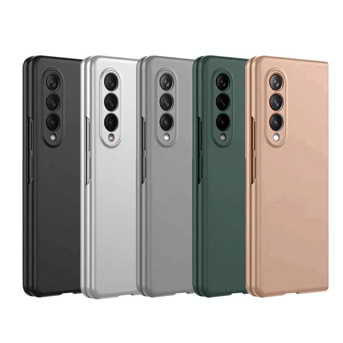For Samsung Galaxy Z Fold4 5G Foldable Metal-Look Phone Case - Green
