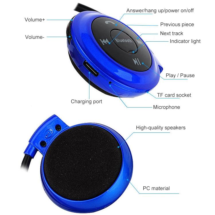Wireless Mini-503 Earphones with Fm Radio & 32gb Tf Card Support - Gold