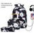 Small Fresh Printed Backpack Set - 3 Pieces for Students - Pink