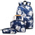 Small Fresh Printed Backpack Set - 3 Pieces for Students - Pink
