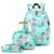 Small Fresh Printed Backpack Set - 3 Pieces for Students - Pink