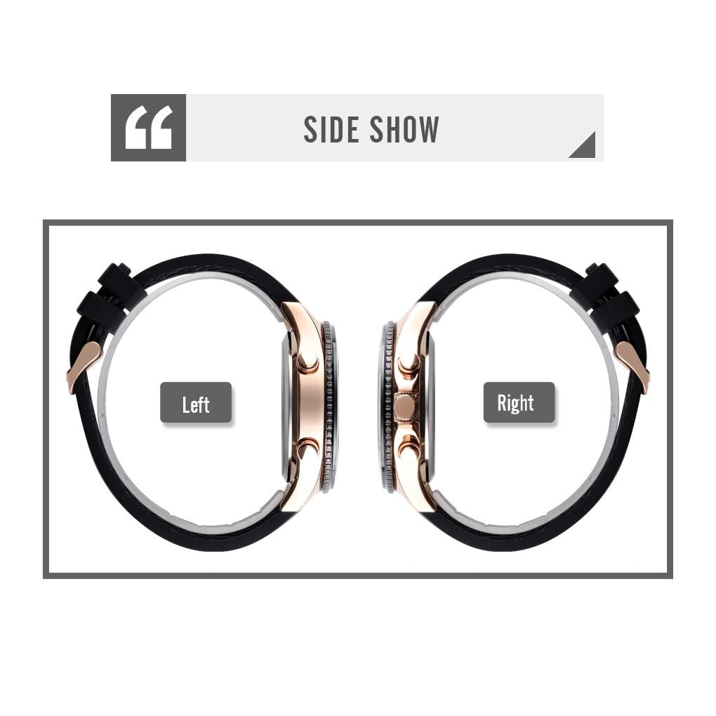 Men Casual Sports Watch with Large Dial and Steel Band - Rose Gold-Steel Belt