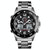 Men Casual Sports Watch with Large Dial and Steel Band - Rose Gold-Steel Belt