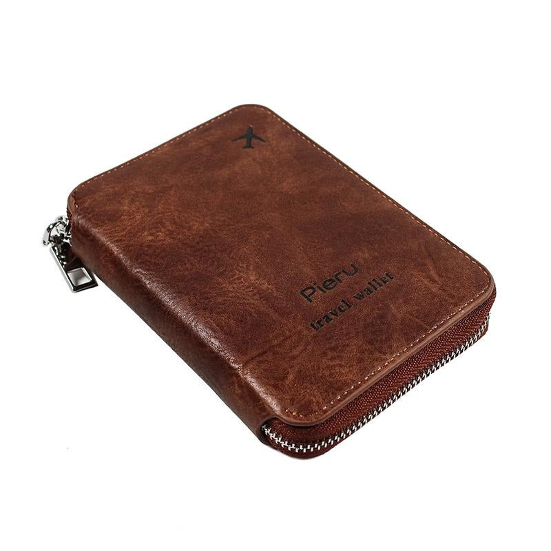 Rfid-blocking Travel Document Pouch - Coffee