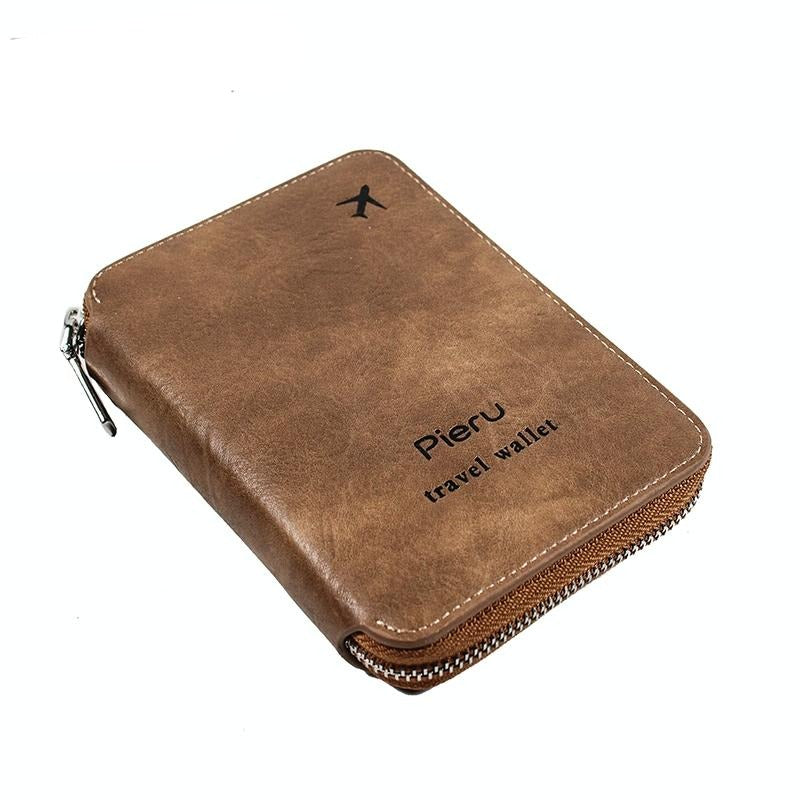 Rfid-blocking Travel Document Pouch - Coffee