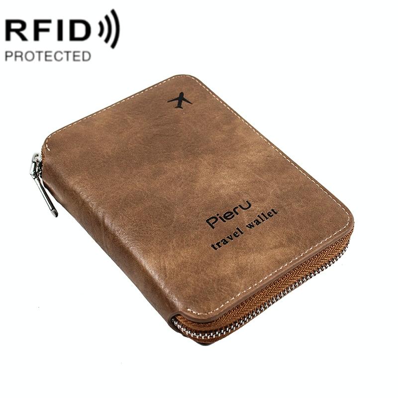 Rfid-blocking Travel Document Pouch - Coffee