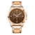 Men Pilot Series Multifunctional Quartz Watch with Steel Band - Coffee + Rose Gold