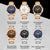 Men Pilot Series Multifunctional Quartz Watch with Steel Band - Coffee + Rose Gold