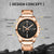 Men Pilot Series Multifunctional Quartz Watch with Steel Band - Coffee + Rose Gold