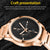 Men Pilot Series Multifunctional Quartz Watch with Steel Band - Coffee + Rose Gold