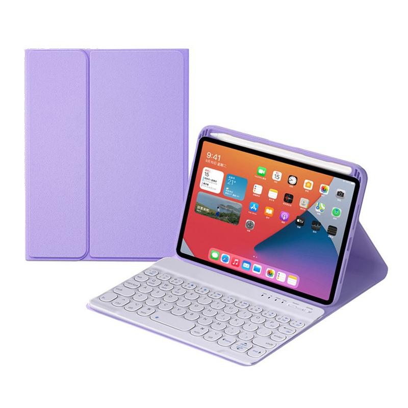 Detachable Bluetooth Keyboard Leather Case For Ipad Mini 6 With Holder - Light Purple