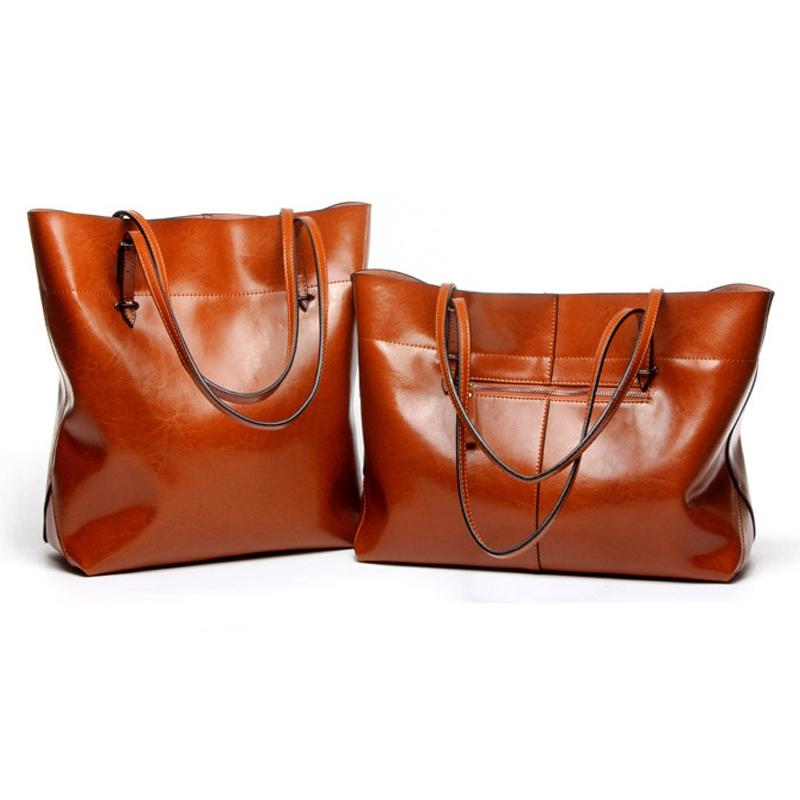 Stylish Shoulder Tote For Women - Charm Orange Horizontal Version