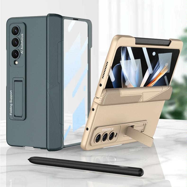 For Samsung Galaxy Z Fold4 5G Foldable Phone Case With Magnetic Closure And Pen Slot - Compact And Convenient - Green