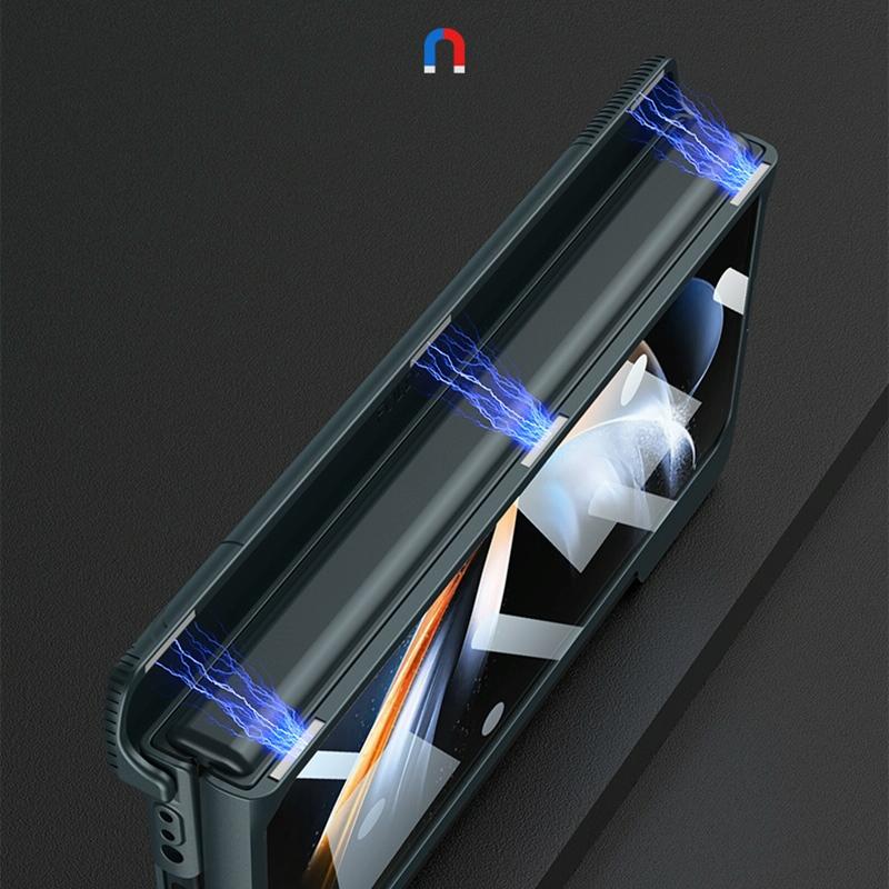 For Samsung Galaxy Z Fold4 5G Foldable Phone Case With Magnetic Closure And Pen Slot - Compact And Convenient - Green