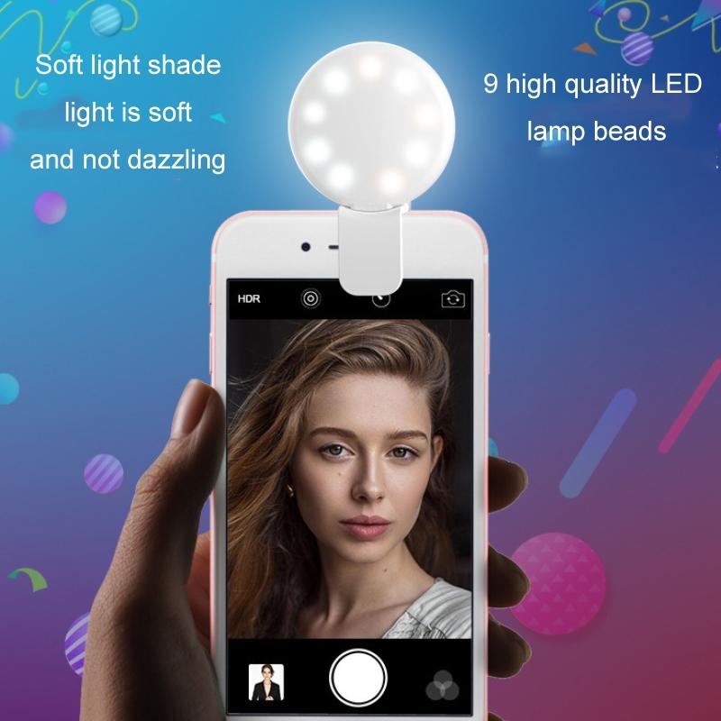 2-pack Led Selfie Light for Mobile Phone Photography - Black