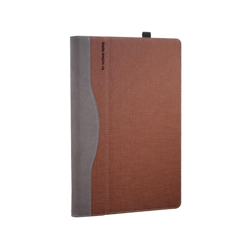 Versatile 13.5 Leather Laptop Sleeve for Microsoft Surface - Multi-functional - Gentleman Gray