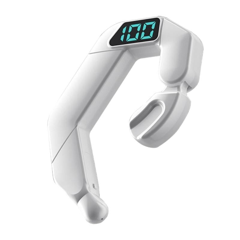 Digital Display Bone Conduction Bluetooth Headset - Sporty Design - Blue