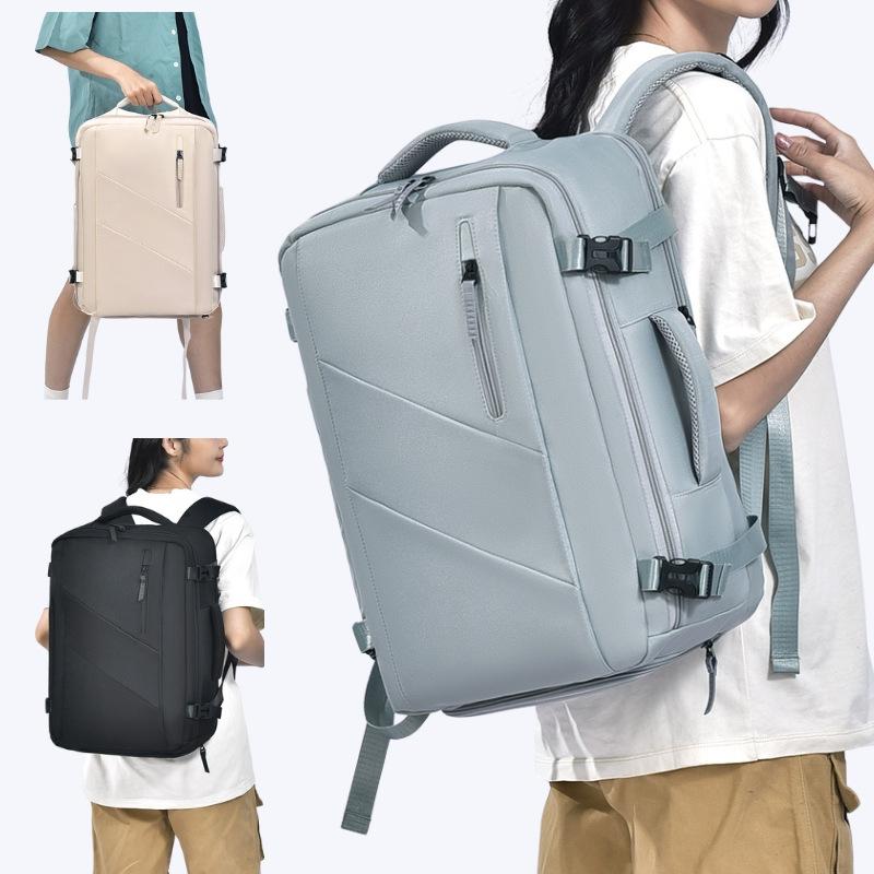 Large Capacity Simple Style Travel Backpack - Light Blue