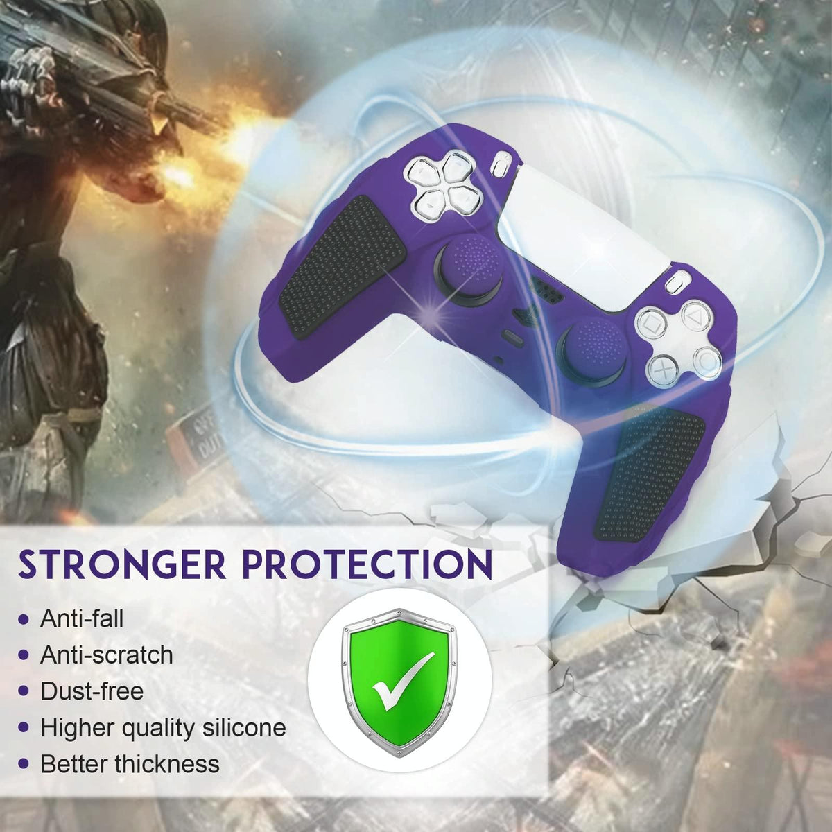 Silicone Gamepad Cover for Sony Ps5 - no Rocker Caps - Blue Black