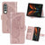 For Samsung Galaxy Z Fold4 5G Embossed Butterfly Love Leather Case - Flower Design - Rose Gold