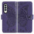 For Samsung Galaxy Z Fold4 5G Embossed Butterfly Love Leather Case - Flower Design - Rose Gold