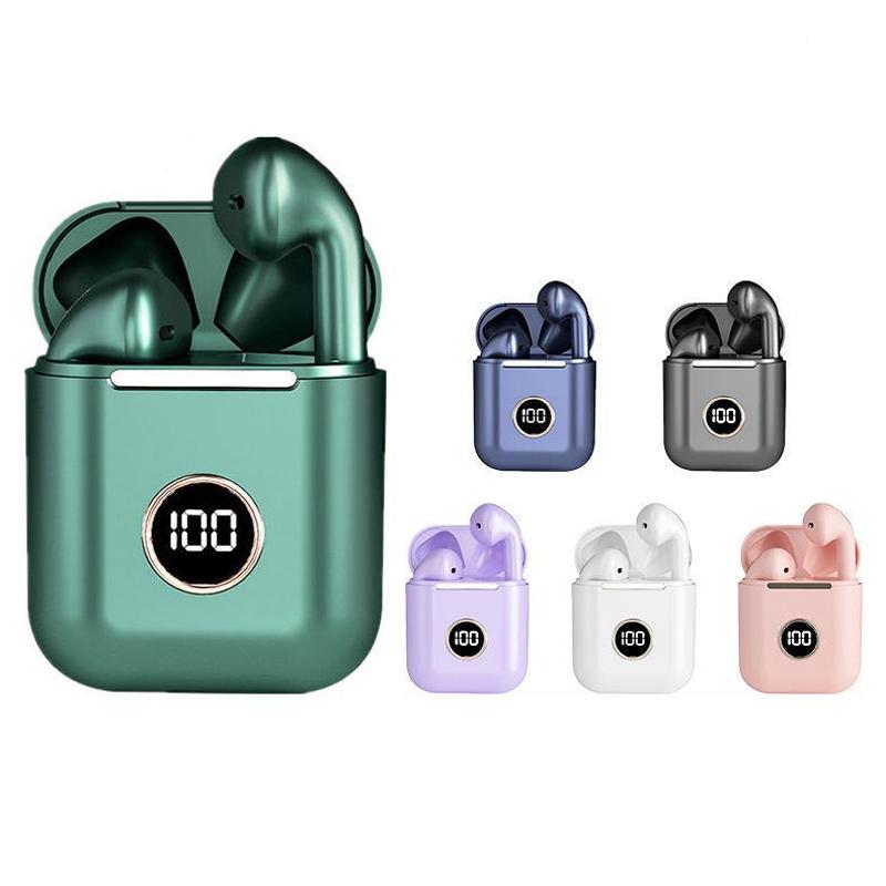 Wireless Sport Bluetooth Headphones with Led Display and Noise Reduction - Green