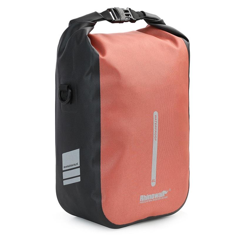 6L Waterproof Cycling Front Fork Bag - Orange Red