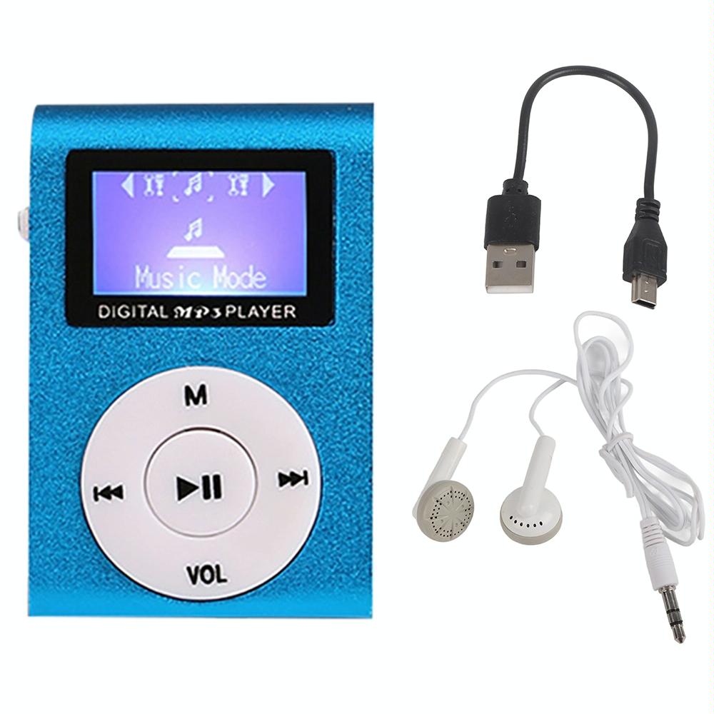 Mini Mp3 Player With Screen 128M+Earphone+Cable - Green
