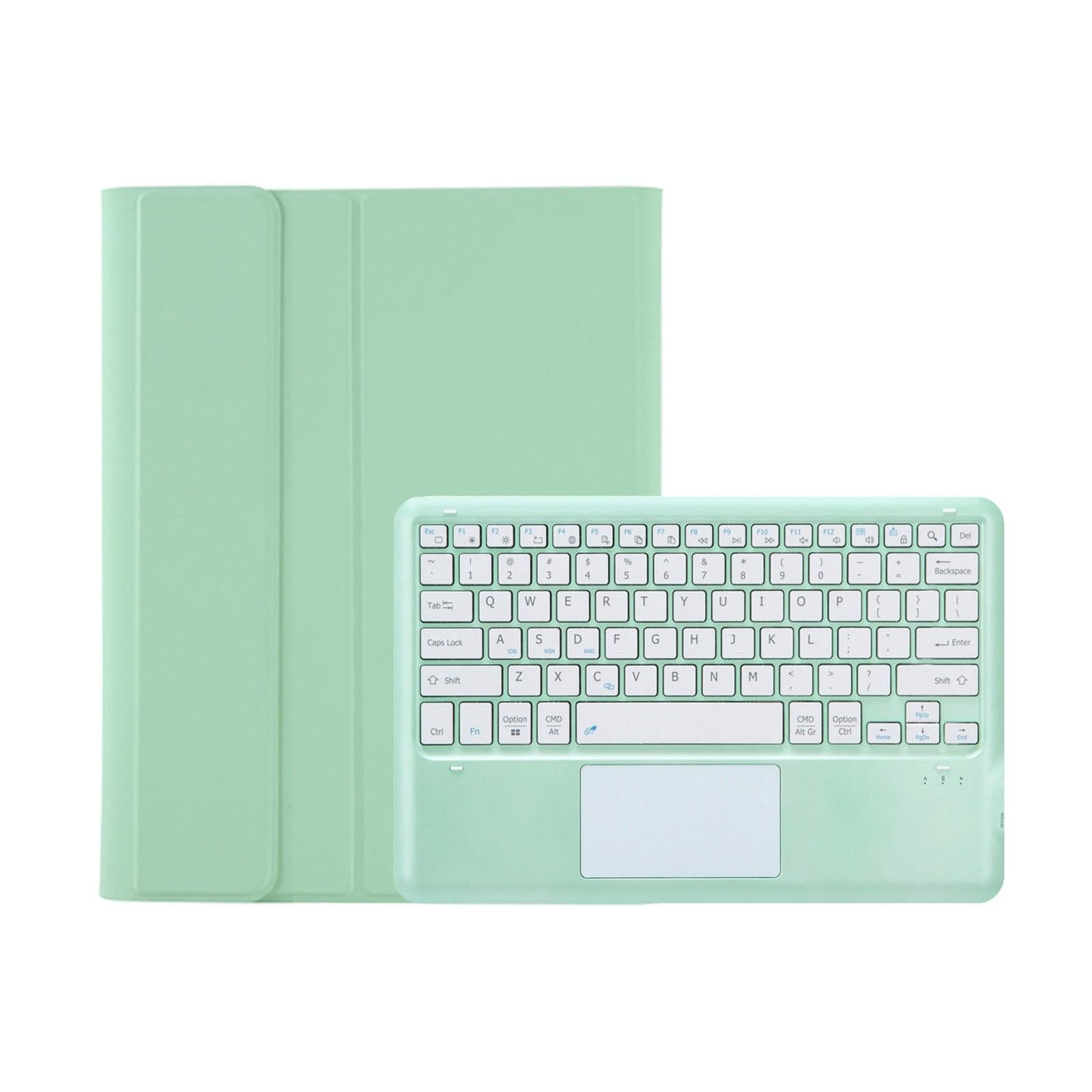 Detachable Bluetooth Keyboard Leather Case For Ipad Pro 12.9 2021 / 2020 / 2018 With Touch Pad - Mint Green