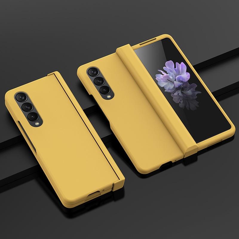 For Samsung Galaxy Z Fold4 5G Foldable Skin Feel Case - Yellow