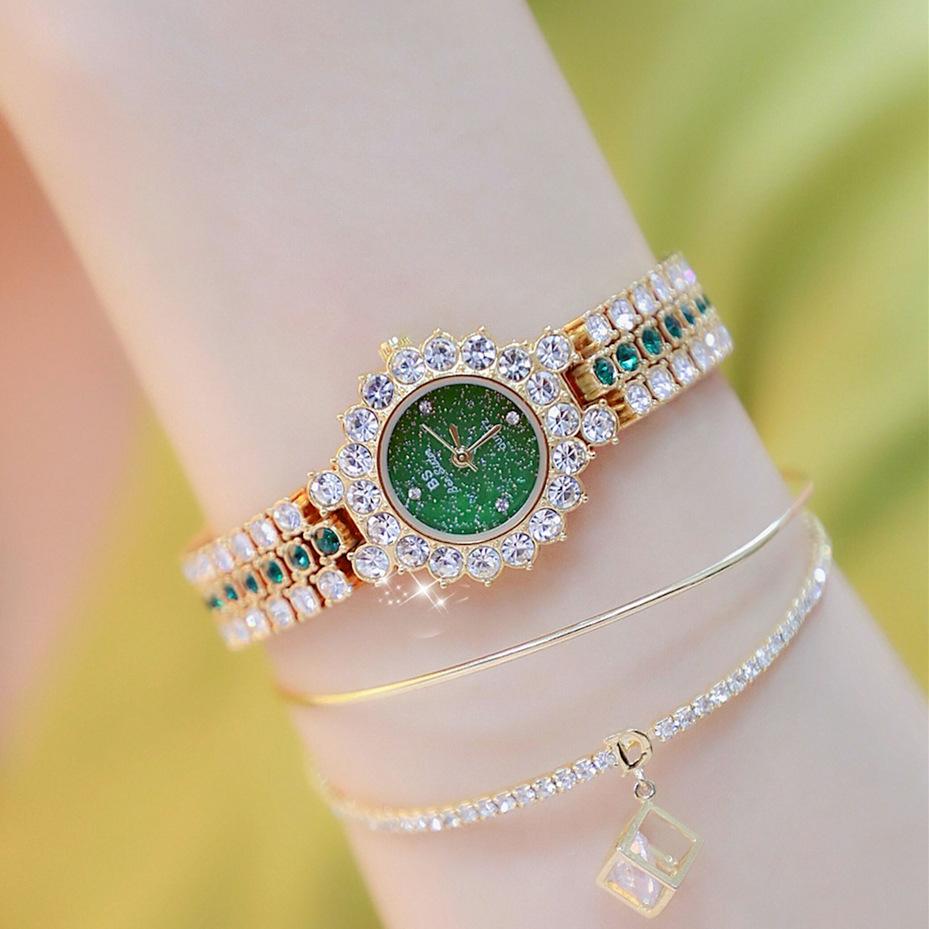Sparkling Diamond Chain Watch for Women - Full of Elegance - Rose Coffee