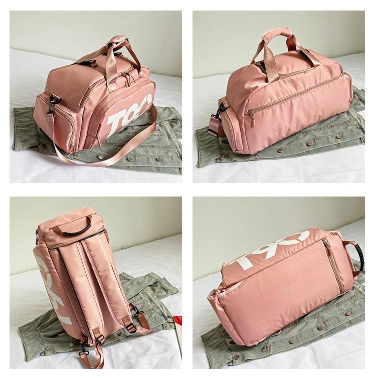 Large Capacity Sports Bag With Wet / Dry Separation - Black Yellow