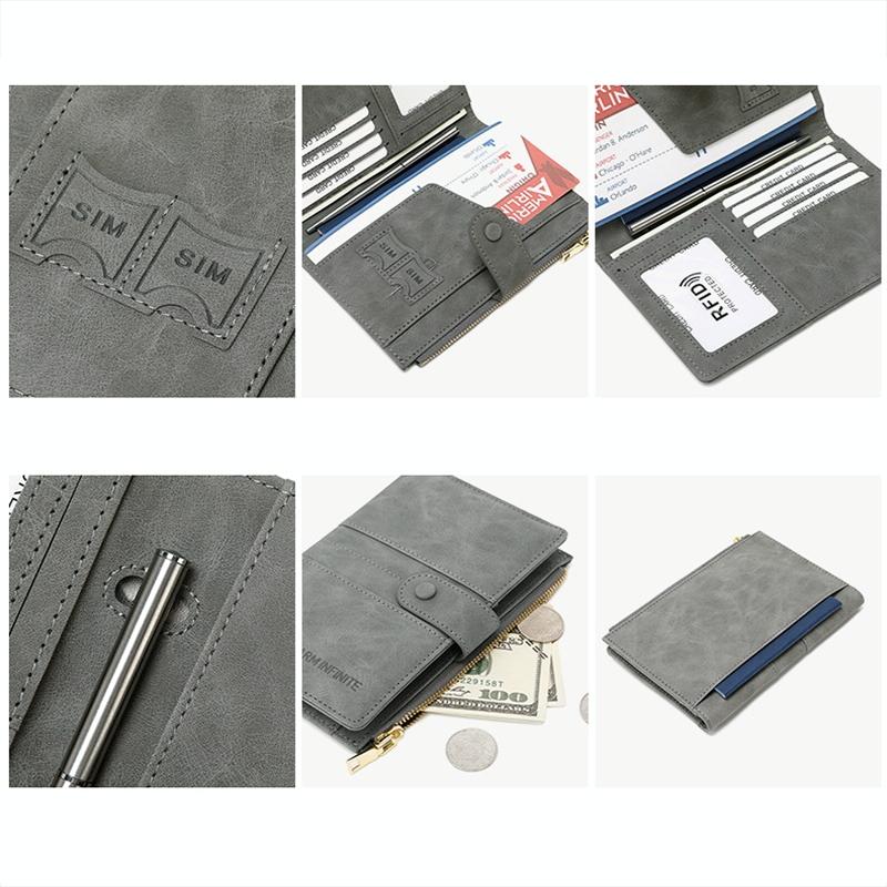Rfid-protected Multi-card Travel Document Pouch - Coffee