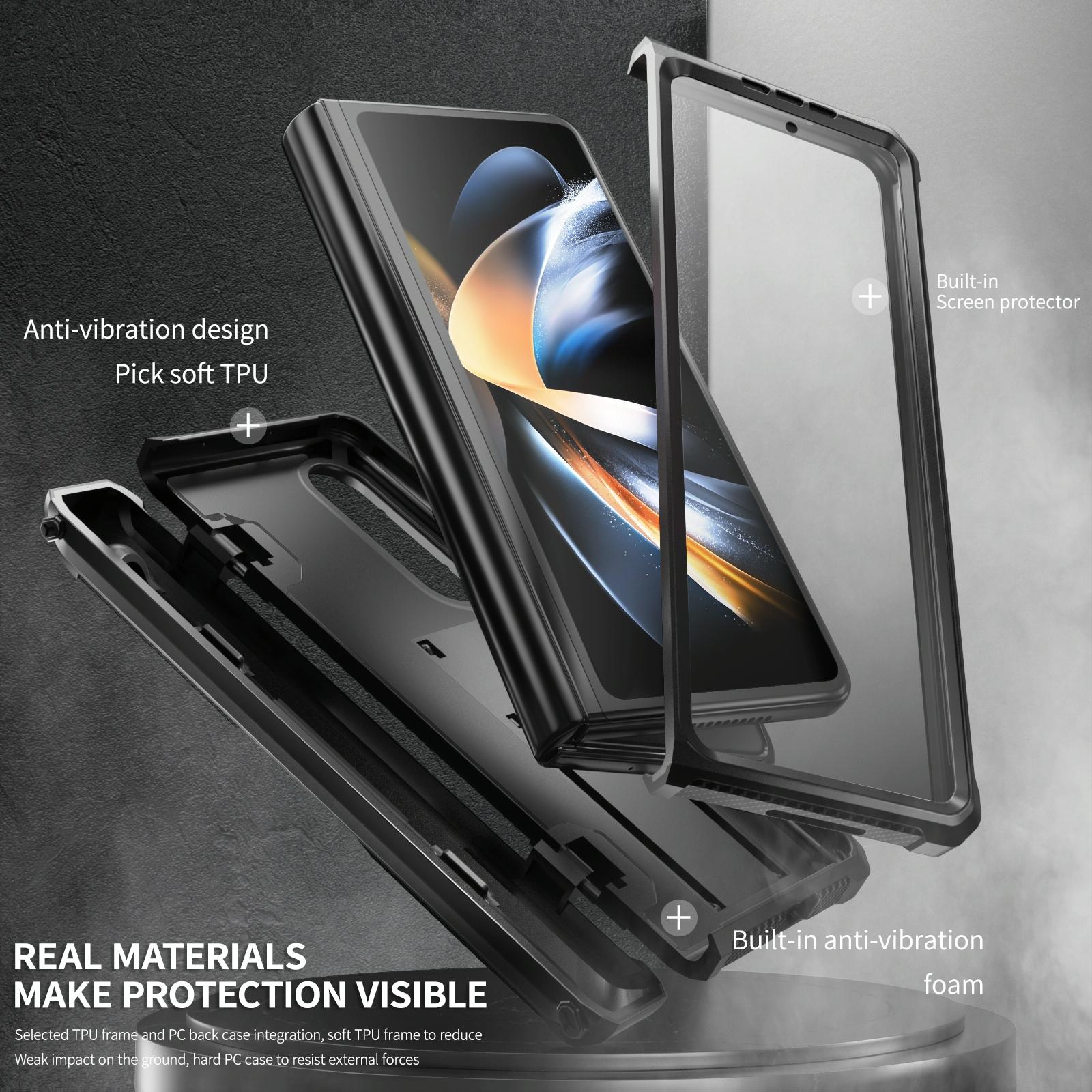For Samsung Galaxy Z Fold4 5G Foldable Shockproof Phone Case - Green