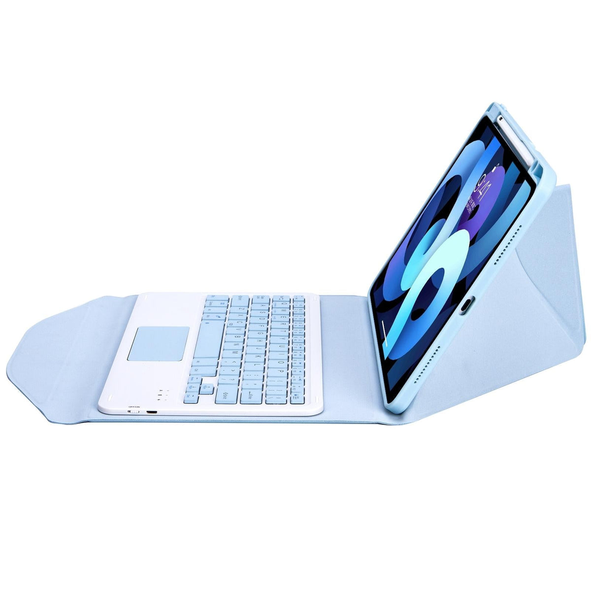 Bluetooth Keyboard Leather Case For Ipad Pro 11 With Pen Slot And Touchpad - Sky Blue