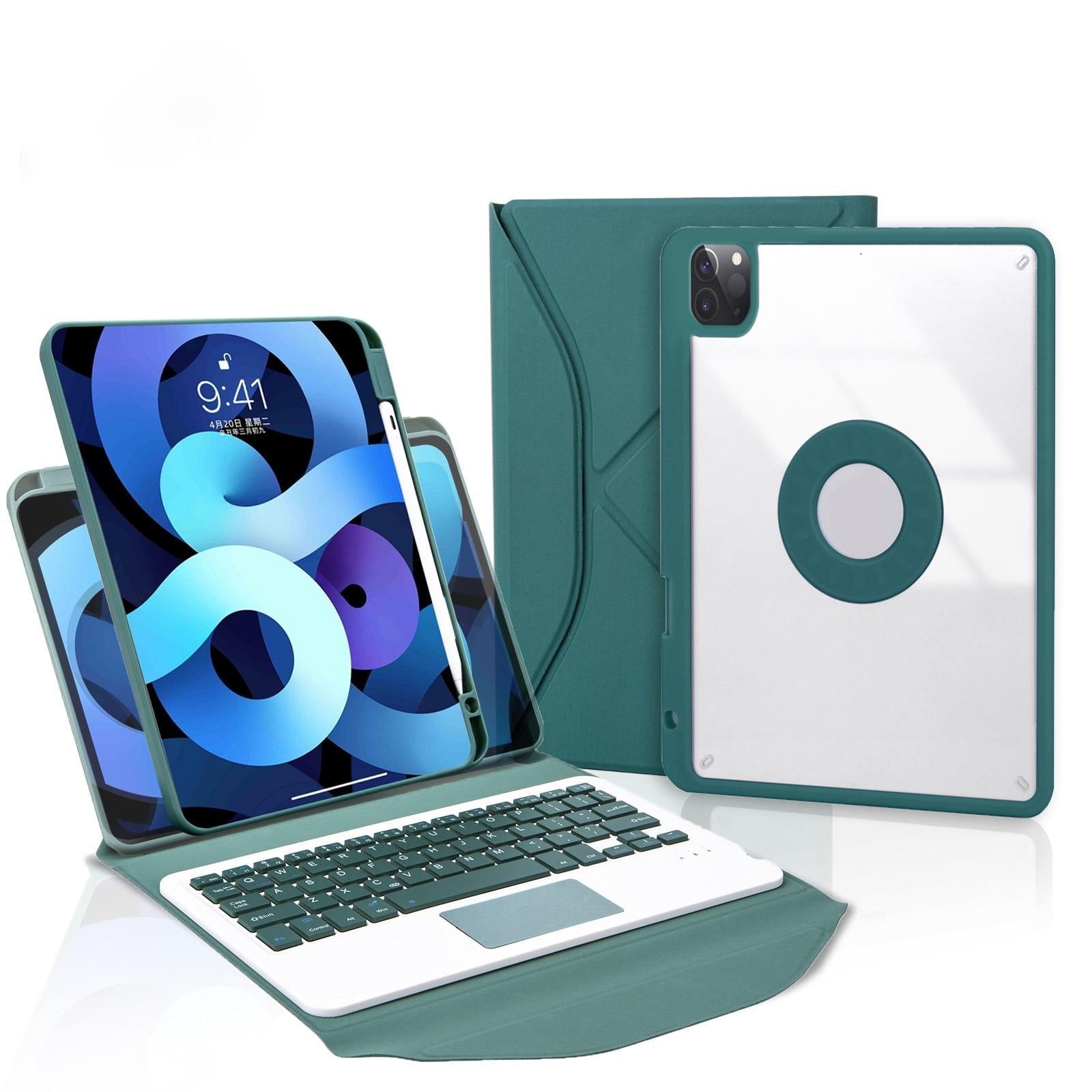 Bluetooth Keyboard Leather Case For Ipad Pro 11 With Pen Slot And Touchpad - Sky Blue