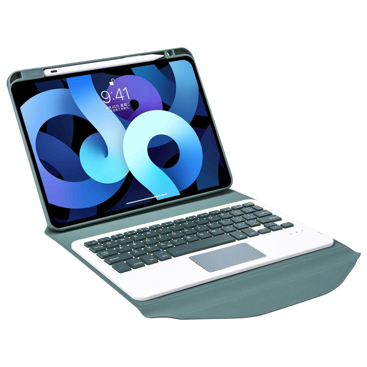 Bluetooth Keyboard Leather Case For Ipad Pro 11 With Pen Slot And Touchpad - Sky Blue