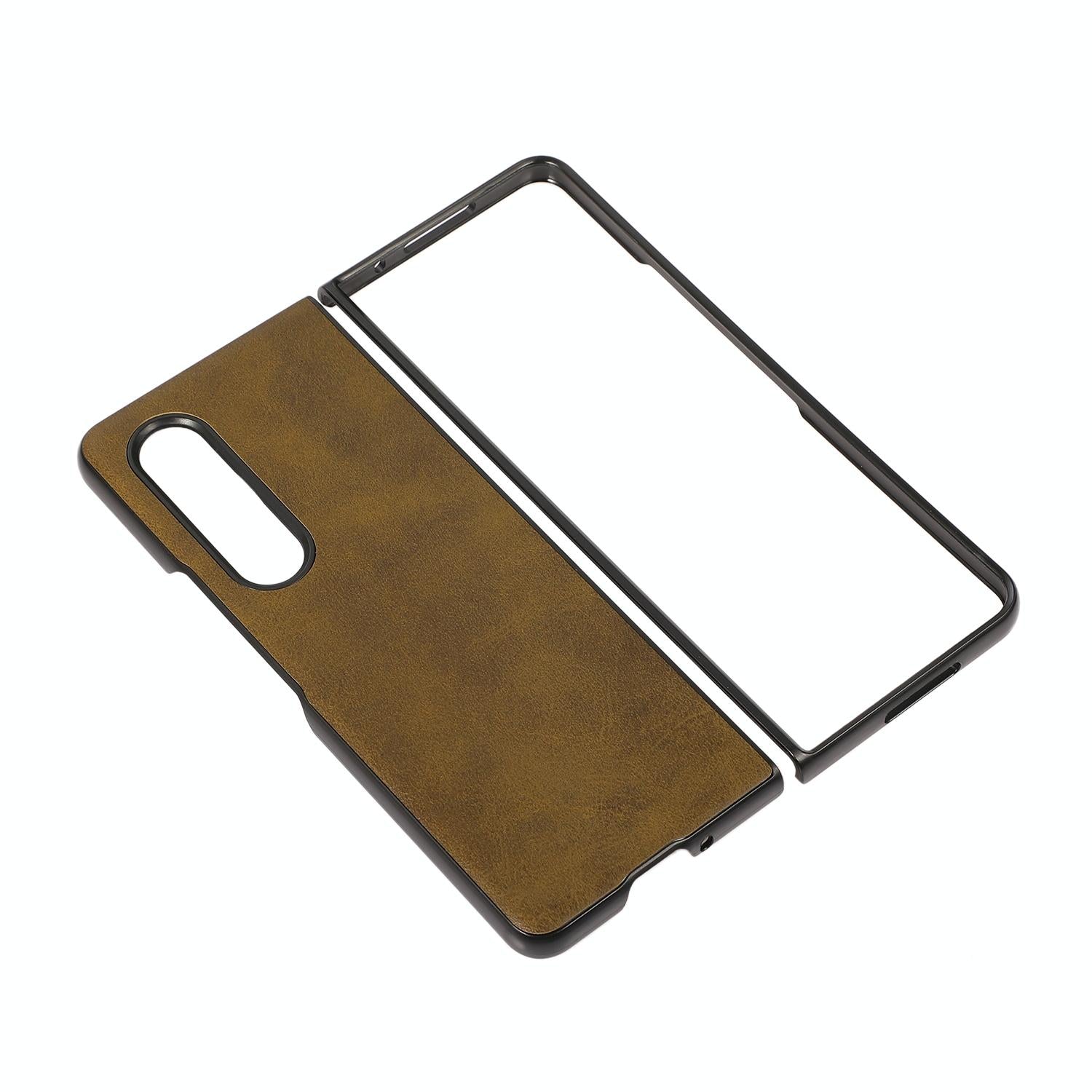 For Samsung Galaxy Z Fold4 5G Dual Tone Calf Texture Shockproof Case - Green