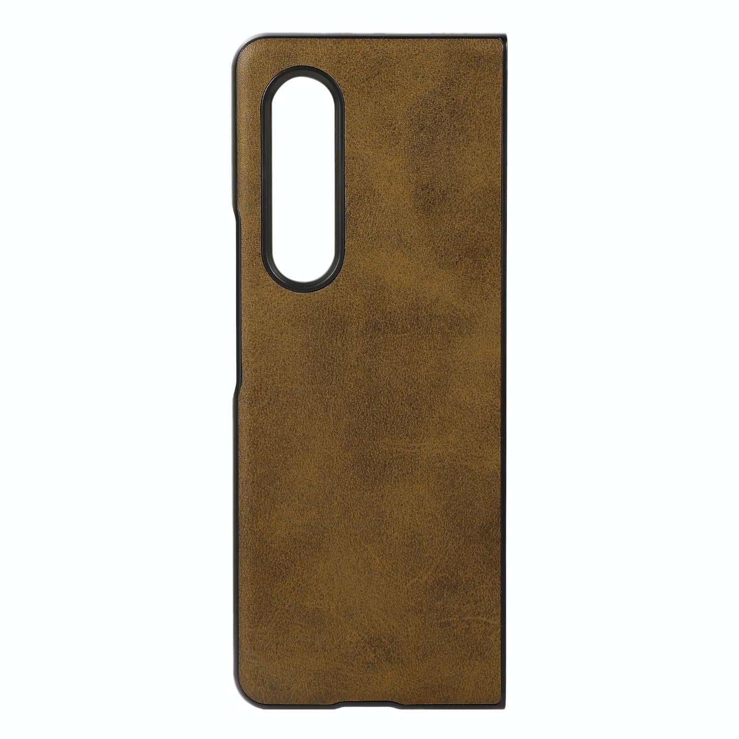 For Samsung Galaxy Z Fold4 5G Dual Tone Calf Texture Shockproof Case - Green