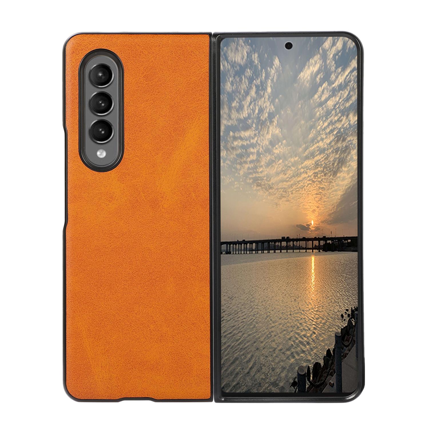 For Samsung Galaxy Z Fold4 5G Dual Tone Calf Texture Shockproof Case - Green