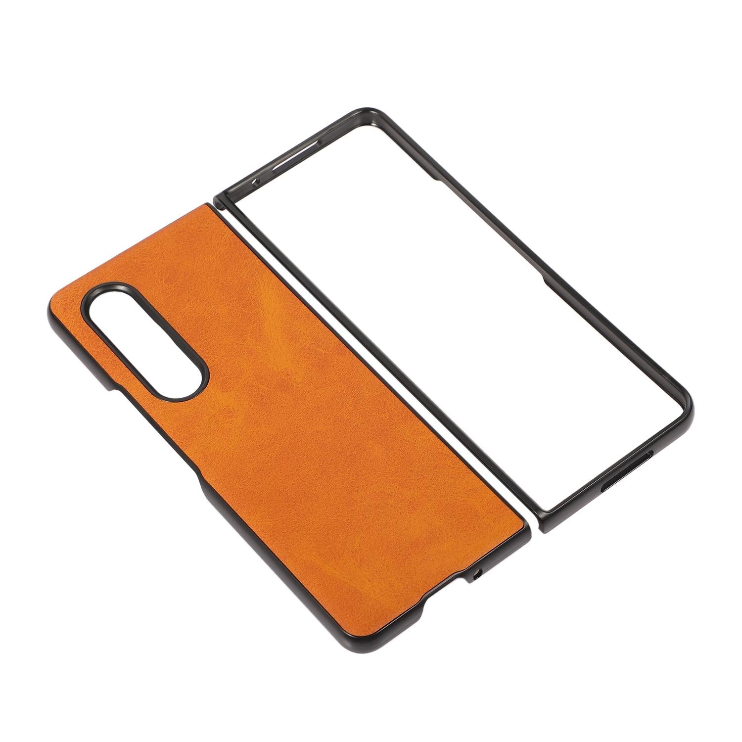 For Samsung Galaxy Z Fold4 5G Dual Tone Calf Texture Shockproof Case - Green