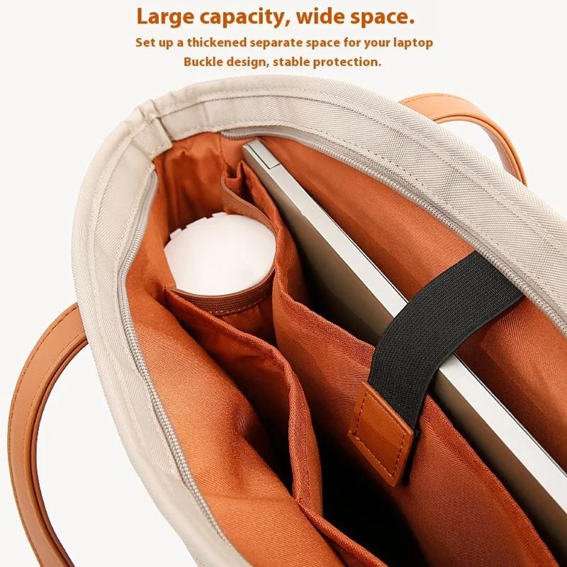 Large Capacity Laptop Tote For Women - Khaki