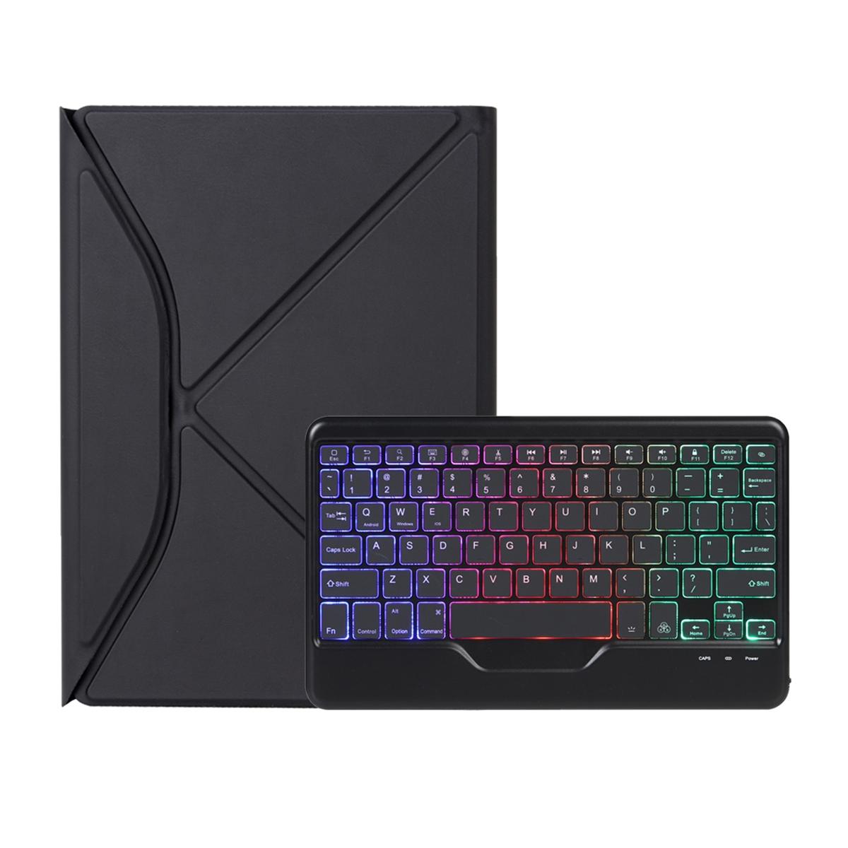 Bluetooth Keyboard Leather Tablet Case With Pen Slot And Backlight - Sky Blue