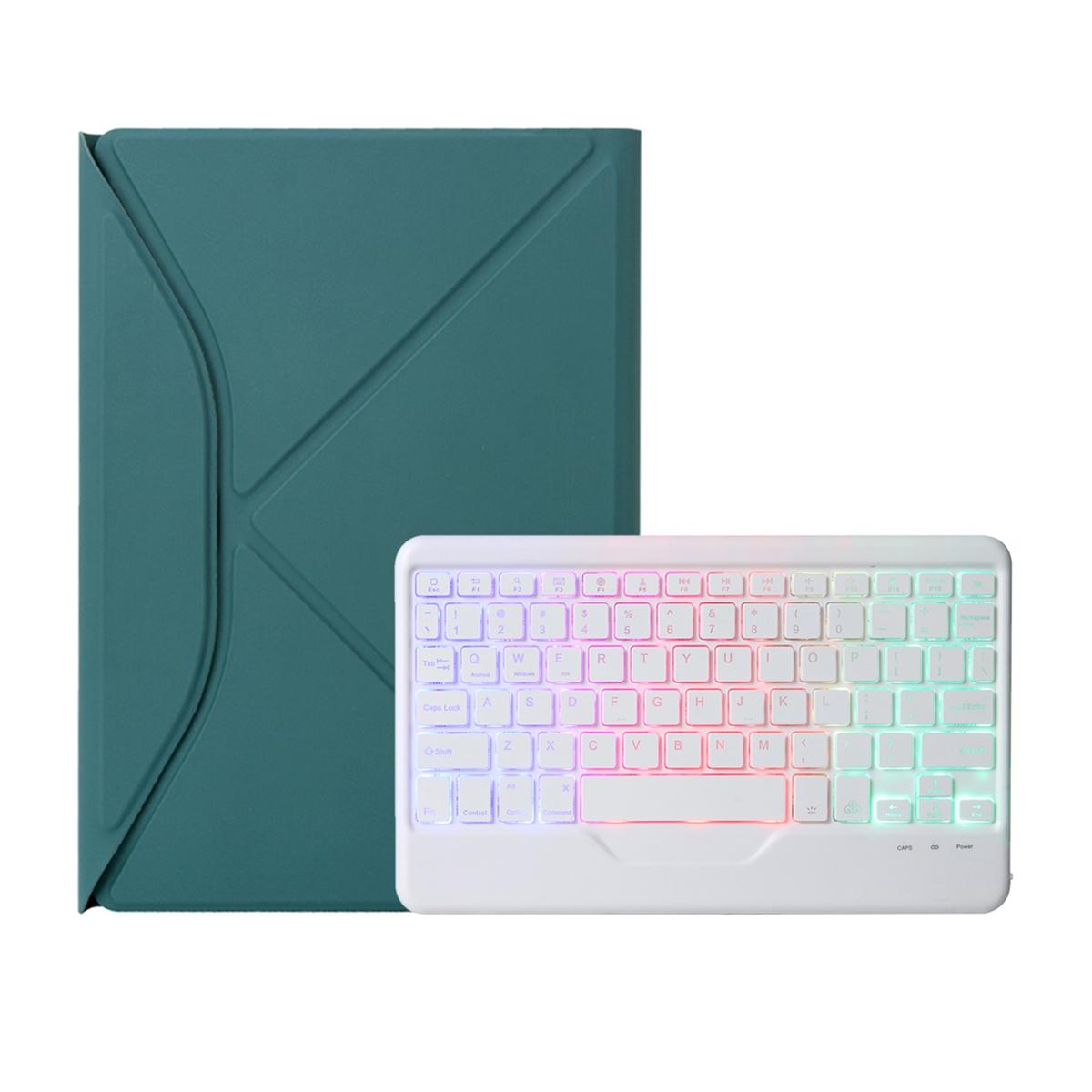 Bluetooth Keyboard Leather Tablet Case With Pen Slot And Backlight - Sky Blue