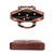 Large Capacity Retro Cowhide Briefcase - Coffee Metal